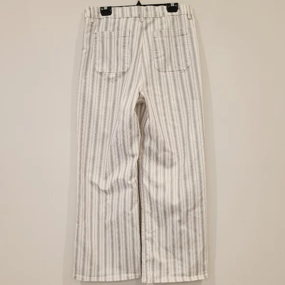FRAME Denim Le Slim Palazzo Ivory Striped Jeans - Picture 6 of 10